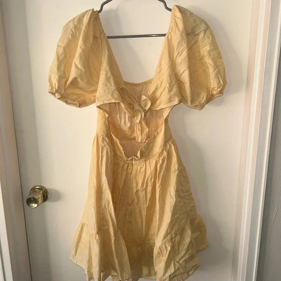 Yellow open back summer dress size xs - Picture 4 of 6